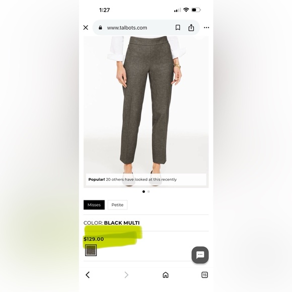 Talbots Charcoal Ankle Pants - Picture 5 of 5